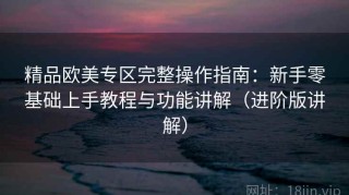 精品欧美专区完整操作指南：新手零基础上手教程与功能讲解（进阶版讲解）