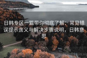 日韩专区一篇带你彻底了解：常见错误提示含义与解决步骤说明，日韩意思