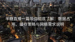 半糖直播一篇带你彻底了解：数据占用、缓存策略与网络需求说明