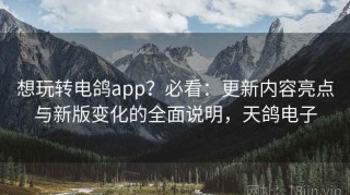 想玩转电鸽app？必看：更新内容亮点与新版变化的全面说明，天鸽电子