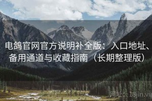 电鸽官网官方说明补全版：入口地址、备用通道与收藏指南（长期整理版）