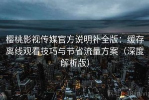 樱桃影视传媒官方说明补全版：缓存离线观看技巧与节省流量方案（深度解析版）