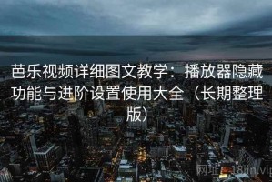 芭乐视频详细图文教学：播放器隐藏功能与进阶设置使用大全（长期整理版）