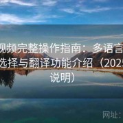 樱桃视频完整操作指南：多语言字幕、语音选择与翻译功能介绍（2025新版说明）