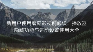 新用户使用蘑菇影视前必读：播放器隐藏功能与进阶设置使用大全