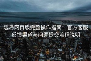 趣岛网页版完整操作指南：官方客服反馈渠道与问题提交流程说明