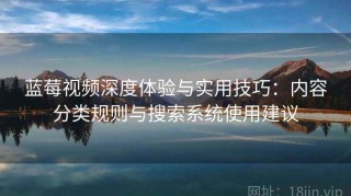 蓝莓视频深度体验与实用技巧：内容分类规则与搜索系统使用建议
