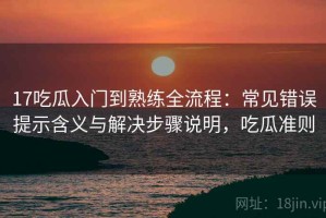 17吃瓜入门到熟练全流程：常见错误提示含义与解决步骤说明，吃瓜准则