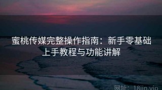 蜜桃传媒完整操作指南：新手零基础上手教程与功能讲解