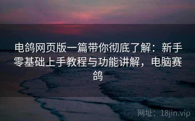 电鸽网页版一篇带你彻底了解:新手零基础上手教程与功能讲解,电脑赛鸽 电鸽网页版一篇带你彻底了解:新手零基础上手教程与功能讲解,电脑赛鸽