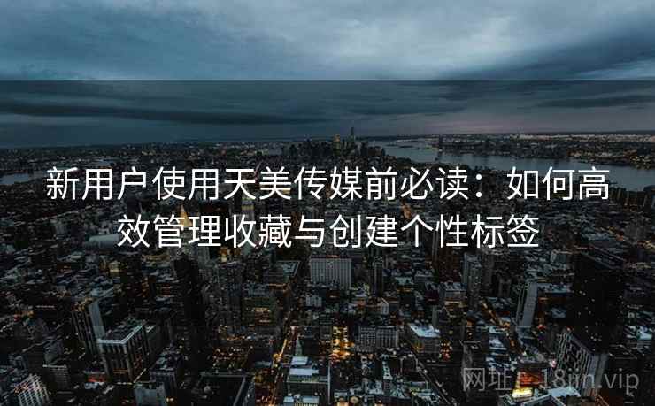 新用户使用天美传媒前必读:如何高效管理收藏与创建个性标签 新用户使用天美传媒前必读:如何高效管理收藏与创建个性标签