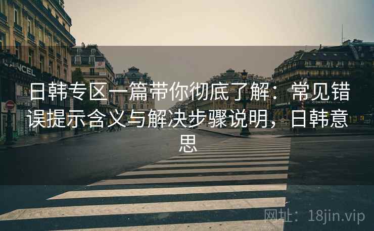日韩专区一篇带你彻底了解：常见错误提示含义与解决步骤说明，日韩意思