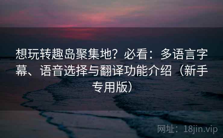 想玩转趣岛聚集地？必看：多语言字幕、语音选择与翻译功能介绍（新手专用版）
