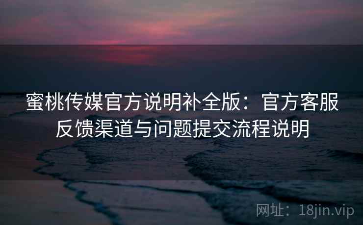 蜜桃传媒官方说明补全版：官方客服反馈渠道与问题提交流程说明