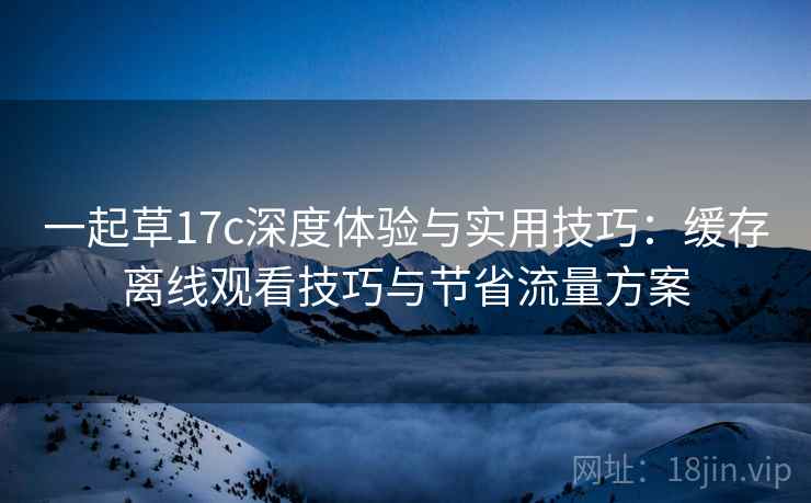 一起草17c深度体验与实用技巧:缓存离线观看技巧与节省流量方案 一起草17c深度体验与实用技巧:缓存离线观看技巧与节省流量方案